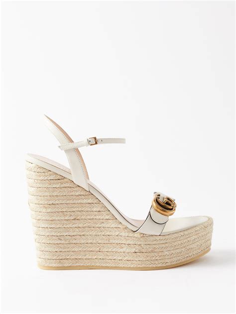 gucci gg wedges|Gucci wedge sandals white.